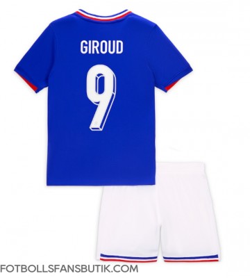 Frankrike Olivier Giroud #9 Replika Hemmatröja Barn EM 2024 Kortärmad (+ Korta byxor)